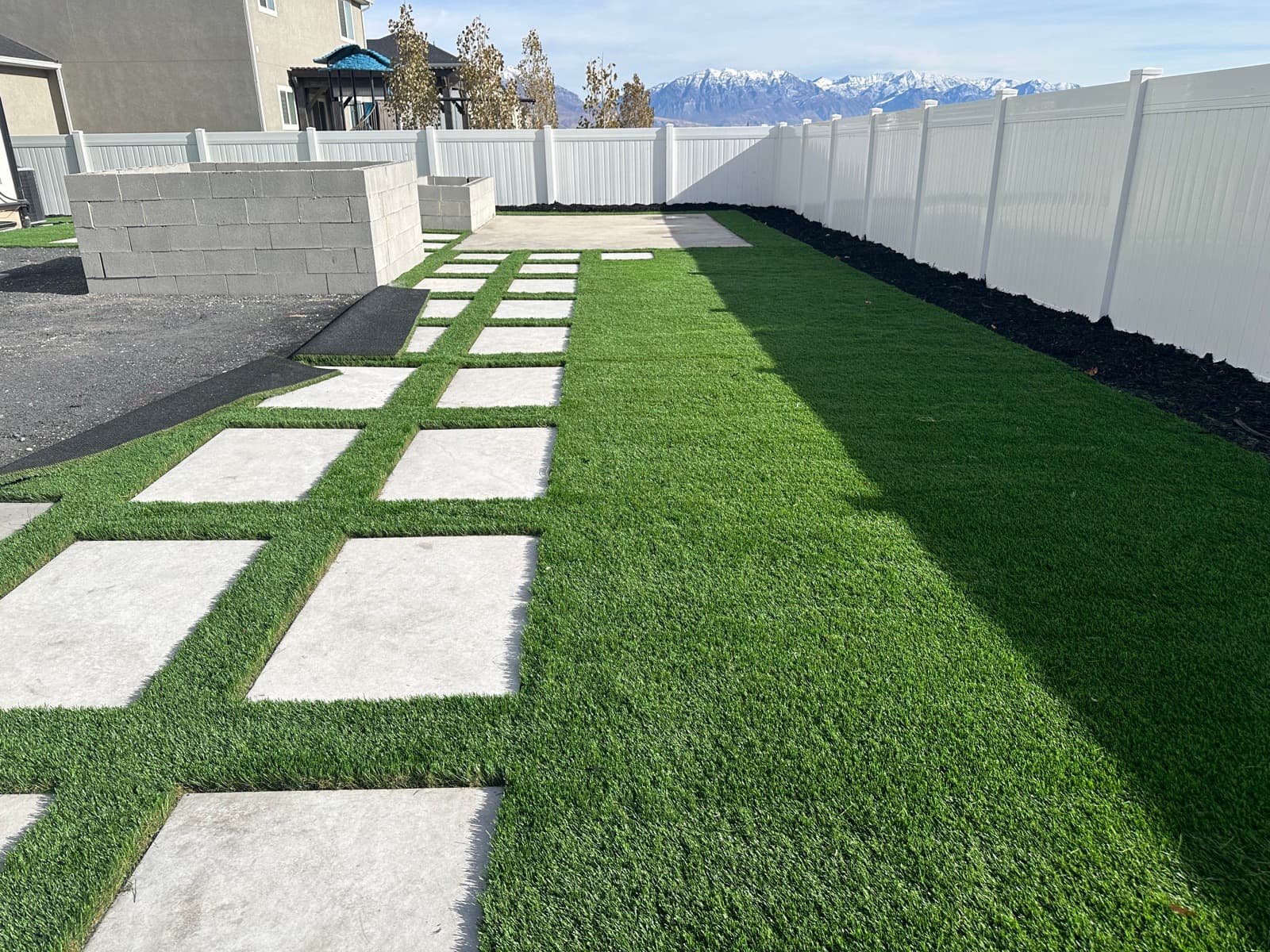 Backyard Turf & Paver Patio — after